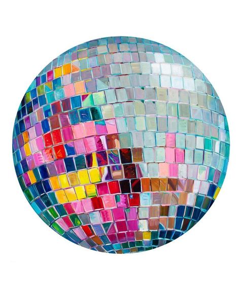 Not Sorry Art, Sari Shryack, Disco Ball Print, Affiches D'art Déco, Ring Pop, Texas Art, Disco Balls, Not Sorry, Floral Studio