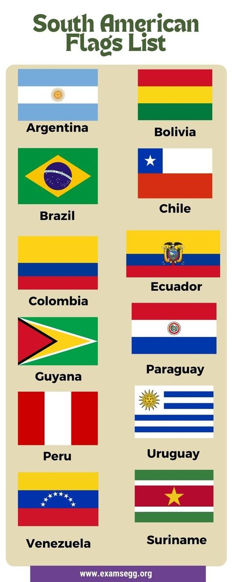 Know more about what countries are in south america, their capital, currency, short code and more at Montevideo, South American Flags, Countries In South America, South America Flag, Paraguay Flag, Peru Flag, Chile Flag, Countries And Flags, National Flags