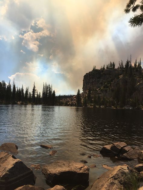 Nature, Woods With Lake, Lake Side View, Lake In Mountains, Lake Scenery Landscapes, Lake Aestethic, Mountain Lake Aesthetic, Lake In Woods, Lake In A Forest