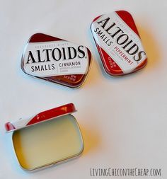 Kawaii Cosmetics, Repurposed Containers, Random Diys, Altoid Tin, Natural Recipes, Altoids Tins, Homemade Lip Balm, Altered Tins, Mint Tins