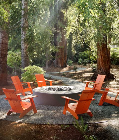 Gardenista  |  Gardens That Matter Outdoor Furniture Spotlight: Colorful, Recycled Designs from Loll Pallet Fire Pit, Used Outdoor Furniture, Recycle Design, Fire Pit Lighting, Rustic Fire Pits, Rectangular Fire Pit, Modern Fire Pit, Fire Pit Furniture, Fire Pit Landscaping