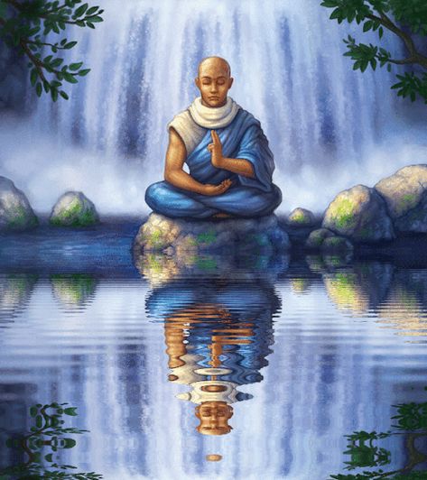 Monk Meditation GIF Vampire Rave, Indian Meditation, Meditation Tattoo, Monk Meditation, Kundalini Meditation, Buddha Life, Spiritual Warrior, Meditation Art, Mystical Art