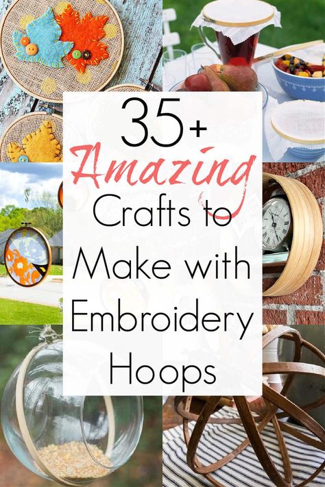 Embroidery hoops are almost an all-purpose craft supply, aren't they? There is SO MUCH you can do with them beyond cross stitch and, well, embroidery. And these upcycling ideas and embroidery hoop crafts will surely spark a creative idea (or 2, or 3) and have you heading to the thrift store! Upcycling, Diy With Embroidery Hoop, Hoop Crafts, Embroidery Hoop Decor, Diy Suncatchers, Cross Stitch Hoop, Embroidery Hoop Crafts, Thrift Store Decor, Embroidery Hoop Wall