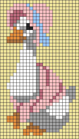 Cross Stitch Patterns Duck, Goose Tapestry Crochet, 12x12 Pixel Art, Duck Pixel Art Grid, Cottagecore Alpha Pattern, Goose Alpha Pattern, Duck Alpha Pattern, Goose Pixel Art, Duck Pixel Art