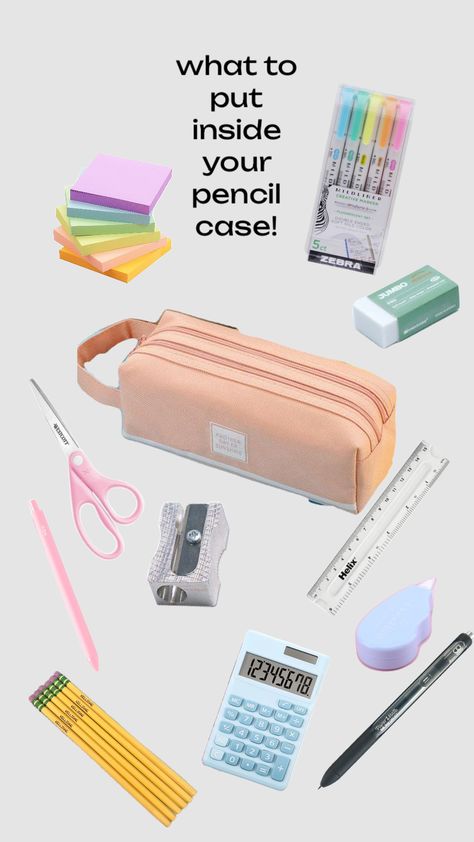 What to keep inside your pencil case!!🌷 #pencilcase #pencils #pen #school #cute #schoolsupplies Things To Keep In Pencil Case, What's Inside My Pencil Case, Things To Keep In Your Pencil Case, What To Put In Ur Pencil Case, What You Need In Your Pencil Case, Cute Aesthetic Pencil Case, What To Pack In Your Pencil Case, Pencil Box Organization, Pencil Case Checklist