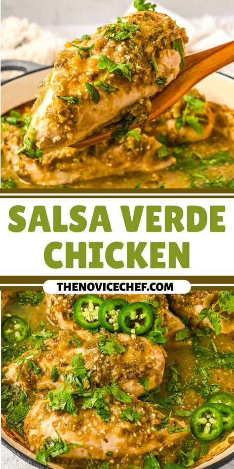Salsa Verde Chicken Crockpot, Easy Salsa Verde, Tomatillo Chicken, Tomatillo Recipes, Crockpot Mexican Chicken, Chicken Verde, Tomatillo Salsa Verde, Cilantro Recipes, Verde Chicken