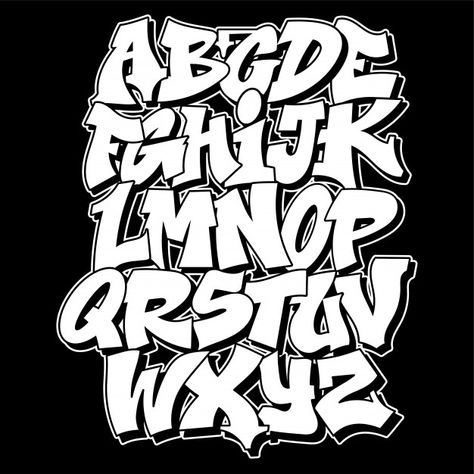 Old school graffiti alphabet decorative ... | Premium Vector #Freepik #vector #school #typography #alphabet #font Old School Graffiti, Grafitti Letters, School Graffiti, Alphabet Graffiti, Graffiti Alphabet Styles, Graffiti Lettering Alphabet, Graffiti Art Letters, Graffiti Text, Graffiti Piece