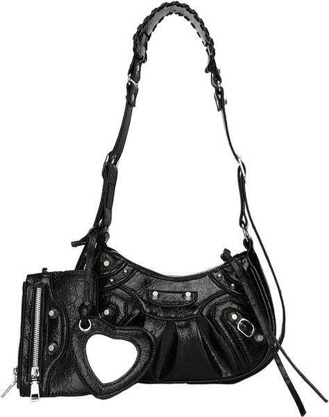 Women Shoulder Bag CrossBody Purse - Punk Style Rhinestons Fashion Rivet Hobo Y2K Bag Satchel Cut... | Amazon (US) Y2k Bags, Y2k Bag, Women Shoulder Bag, Punk Style, Crossbody Purse, Satchel, Purse, Shoulder Bag