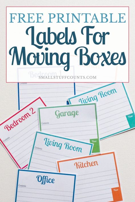 Finally, some pretty labels for moving boxes! These free printable labels will be a HUGE help in organizing our upcoming move. Organisation, Packing Labels For Moving, Organization For Moving, Free Printable Moving Labels, Moving Labels Printable Free, Printable Moving Labels, Moving States, Moving Box Labels, Moving Printables