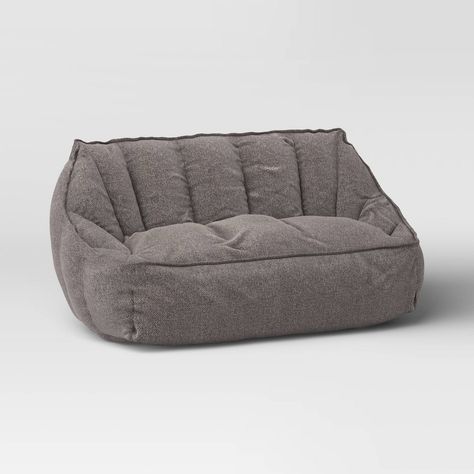 Create a stylish sitting arrangement anywhere around your home with this Heather Loveseat Sofa from Room Essentials™. This sofa features a charcoal hue and a stylish profile for neutral styling that pairs well with a wide array of decor schemes. Soft fabric upholstery and a foam filled seat and back provide a comfortable place to sit for two. Whether you pair it with your table or your favorite ottoman, you'll love the style and functionality it adds to your space. Room Essentials™: Everyday Val Beanbag Couch Living Room, Chair Bean Bag, Loveseat In Bedroom, Hangout Room Ideas Teen Lounge, Dorm Room Seating, Dorm 2023, Comfiest Couch, Dorm Seating, Hangout Room Ideas