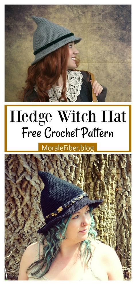 Tela, Amigurumi Patterns, Couture, Witchy Hat Crochet Pattern, Goth Knitting Patterns Free, Free Goth Crochet Patterns, Free Spooky Crochet Patterns, Crochet Fairy Hat, Spooky Crochet Patterns Free