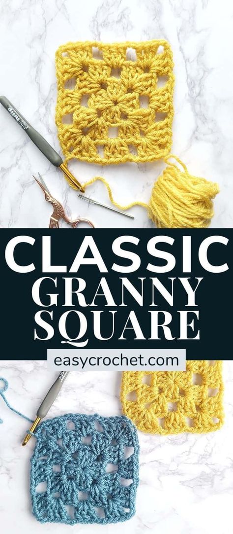 Amigurumi Patterns, Masculine Granny Square Crochet, How To Make Granny Squares, Granny Square Beginner, Granny Square For Beginners, Crochet Granny Square Beginner, Crochet Granny Square Pattern, Crochet A Granny Square, Granny Square Pattern Free