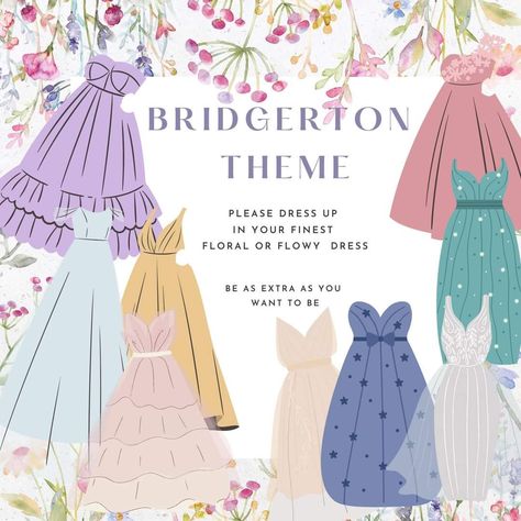 Bridgeton Bachelorette Party, Bridgeton Party Decorations, Brigerton Bachelorette, Spring Debut Theme, Bridgerton Themed Sweet 16, Victorian Bachelorette Party, Bridgerton Themed Party Food, Brigerton Themed Birthday Party, Royal Bachelorette Theme