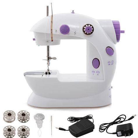 PRICES MAY VARY. 【Size】This portable sewing machine is lightweight, only 1.6 pounds, dimensions:17.6x19x9cm. Features space saving.if you have any question, please tell us.! 【Complete Feature 】Equipped with a foot pedal, LED light, thread cutter, this electric sewing machine is very multi-functional. Special cuff slot is designed for sleeves . 【Double speed】Low speed / high speed. You can adjust the speed according to your proficiency, which means that novices and even masters can easily perform Small Sewing Machine, Sewing Machine For Beginners, Singer Sewing Tables, Portable Sewing Machine, Electric Sewing Machine, Kids Sewing Machine, Mini Sewing Machine, White Sewing Machine, Sewing Machine For Sale