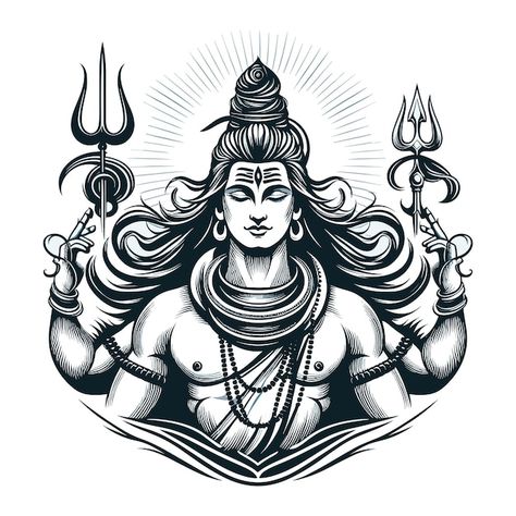 Hanuman Meditating Wallpaper, Lord Shiv Illustration Art, Illustration Art Drawing Black And White, God Shiva Drawing, Siva Drawing, Shiva Tattoo Stencil, Siva Tattoo, Mahadev Sketch, Om Trishul Tattoo