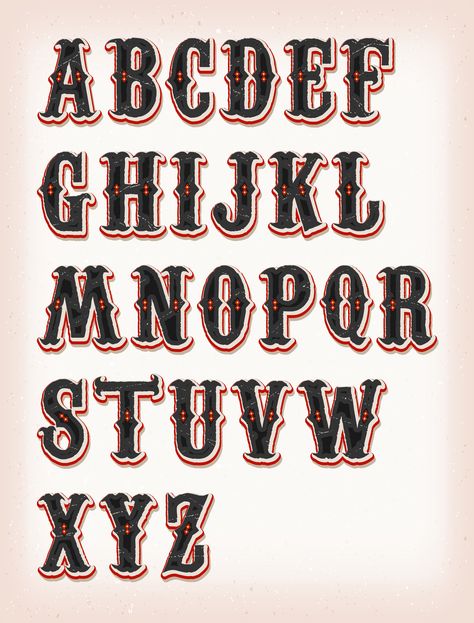 Carnival Font, Sign Lettering Fonts, Cirque Vintage, Dr Tattoo, Circus Font, Circus Signs, Alfabet Font, Abc Font, Circus Aesthetic