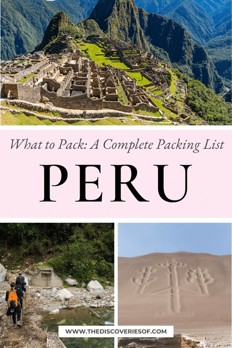Planning your trip and not sure what to pack for Peru? This Peru packing list walks you through everything you need to consider and pack for your Peru trip! #peru Peru, Cusco, Peru Packing List, Peru Vacation Outfits, Peru Packing List Woman, South America Outfits, Peru Clothes, What To Pack For Peru, Peru Outfits