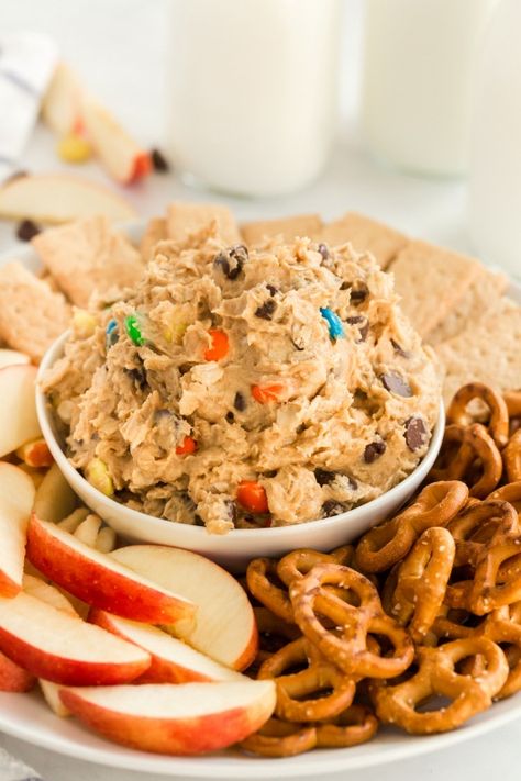 Monster Cookie Dough Dip Recipe from Family Fresh Meals Monster Cookie Dough Dip, Cookie Dip, Cookie Dough Dip Recipe, Monster Cookie Dough, Dessert Dip Recipes, Cookie Dough Dip, Trifle Pudding, Fresh Meals, Monster Cookie