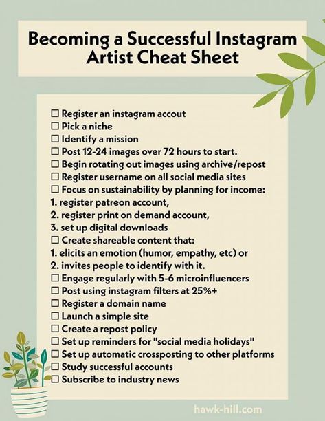 Artist Business Ideas, Artist Goals List, How To Grow On Instagram As An Artist, Aesthetic Bio For Artist, How To Start A Small Art Business, How To Start An Aesthetic Instagram, How To Make Followers On Instagram, Instagram Content For Artists, Full Time Artist Schedule