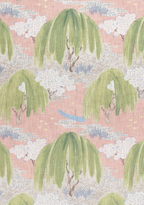 WILLOW TREE, Blush, AF23111, Collection Willow Tree from Anna French Thibaut Fabric, Modern Chinoiserie, Thibaut Wallpaper, Tree Fabric, Anna French, Fabric Curtain, French Fabric, Matching Wallpaper, Drapery Panels