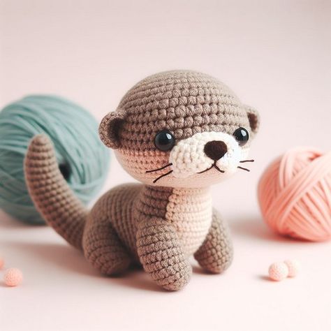 Crochet Animals Free Patterns Amigurumi, Otter Amigurumi, Crochet Otter, Crochet Animal Amigurumi, Dishcloth Knitting Patterns, Fair Isle Knitting Patterns, Baby Crochet Patterns Free, Crochet Animals Free Patterns, Crochet Gratis