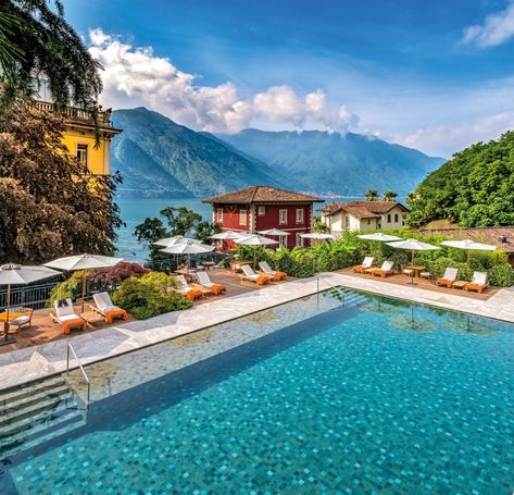 9 of Italy’s Most Beautiful Lake Hotels | Architectural Digest Tirol, Hotel Tremezzo Lake Como, Switzerland Honeymoon, Tremezzo Lake Como, Lake Como Hotels, Grand Hotel Tremezzo, Comer See, Lake Hotel, Italy Hotels