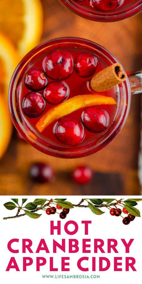 Hot Cranberry Tea Recipe, Cranberry Cider Punch, Cranberry Cider Recipe, Christmas Apple Cider, Hot Cider Recipes, Thanksgiving Cider, Spiced Cider Recipe, Cider Drink Recipes, Cranberry Apple Cider