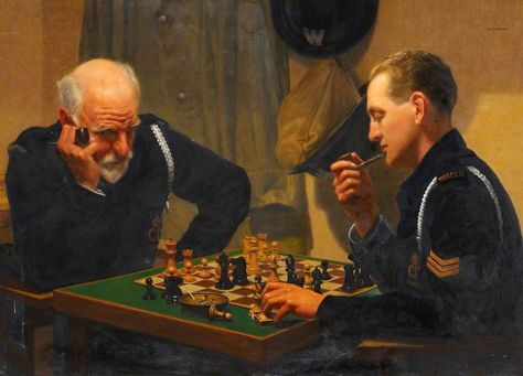 Chess Players, Chess Images, Chess Art, How To Play Chess, Art Through The Ages, Playing Chess, Art Classique, Kings Game, Air Raid