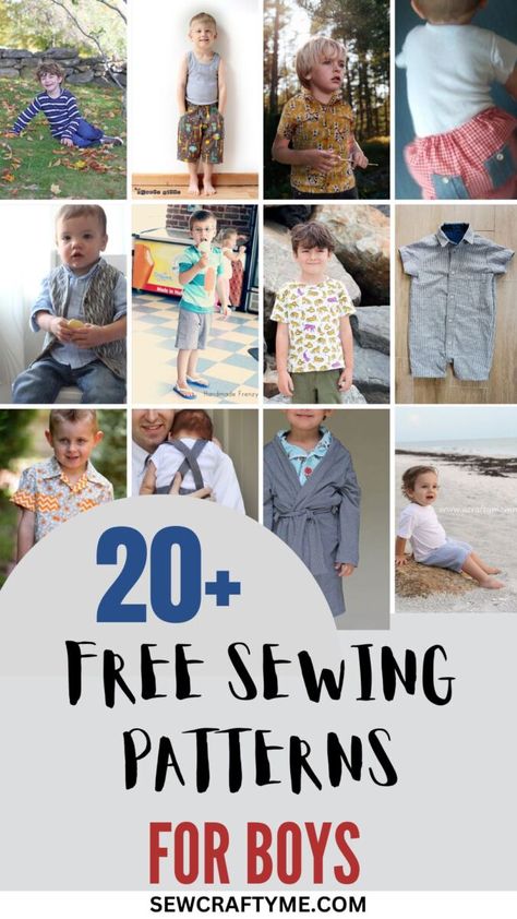 Free Easy Sewing Patterns, Boys Sewing Patterns Free, Sewing Patterns For Boys, Printable Crochet Patterns, Clothing Sewing Patterns Free, Easy Sewing Patterns Free, Summer Sewing Patterns, Boys Clothes Patterns, Boys Shirts Pattern