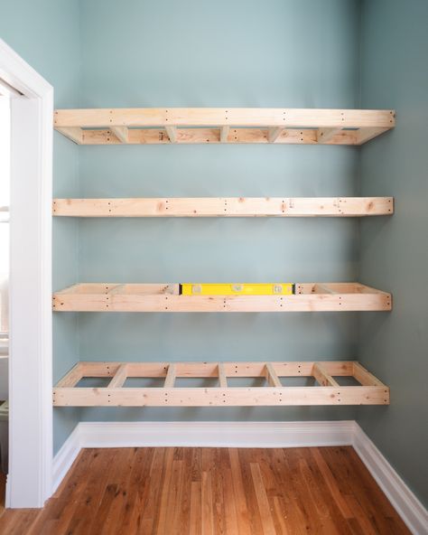 Diy Storage For Small Spaces, Diy Shelves Design, Storage For Small Spaces, Diy Shelves Ideas, Diy Shelves Bathroom, Diy Make Up, Diy Regal, Diy Bathroom Storage, Diy Pantry