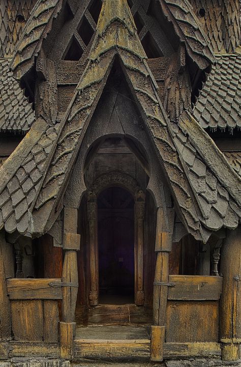 Stave Church, Viking House, Viking Art, Place Of Worship, Beautiful Doors, Beautiful Buildings, Abandoned Places, Amazing Architecture, Eiffel Tower Inside