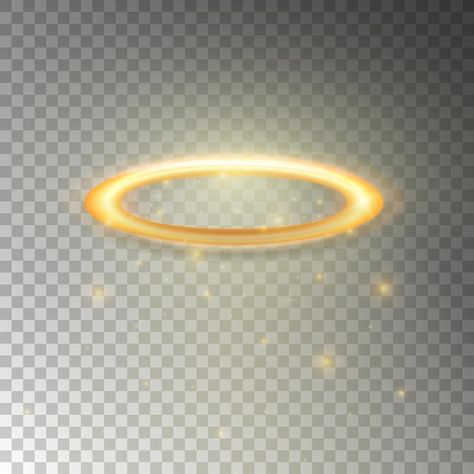 Shiny golden nimbus. glossy realistic ha... | Premium Vector #Freepik #vector #angel-halo #angel-ring #gold-ring #golden-ring Angel Crown, Halo Angel, Angel Halo, Angel Ring, Real Angels, D Angelo, Golden Ring, Area 51, Ring Gold