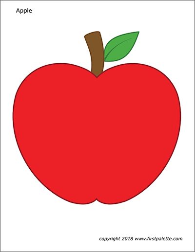 Apples | Free Printable Templates & Coloring Pages | FirstPalette.com Patchwork, Carnival Coloring Pages Free Printable, Apples Preschool Activities, Apple Printables Free, Apple Template Free Printable, Pictures Of Apples, Picture Of An Apple, Apple Coloring Page, Apple Pictures