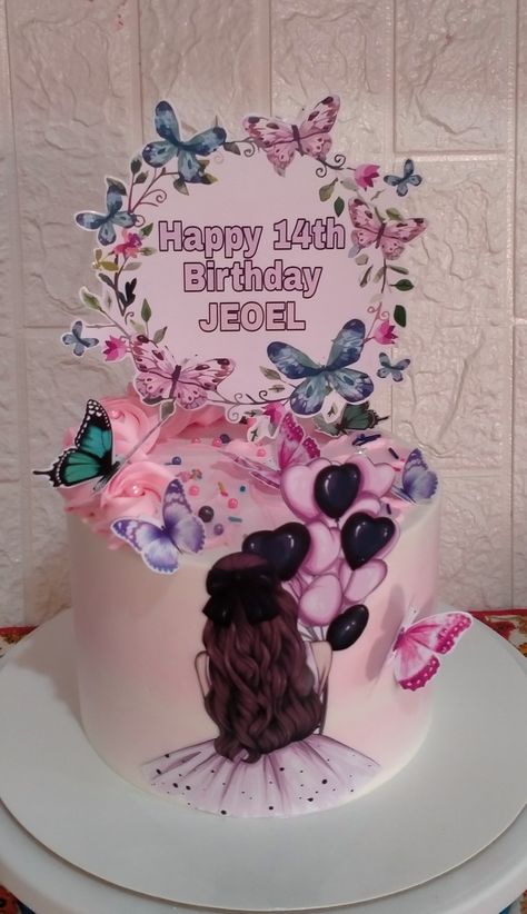 Cake Ideas For Teenage Girl, Birthday Cake For Girls Teenage, 13th Birthday Cake For Girls, Cakes For Teenagers, Birthday Cake Roses, Butterfly Wedding Cake, Flower Cake Design