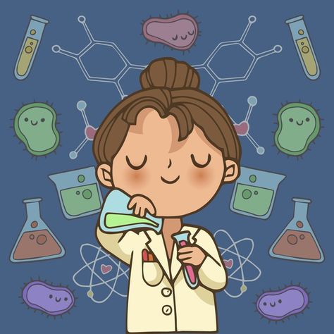 Female scientist illustration character | Free Vector #Freepik #freevector #woman Scientist Illustration, Female Scientist, Illustration Character, Premium Vector, Graphic Resources, Lab, Blue, White