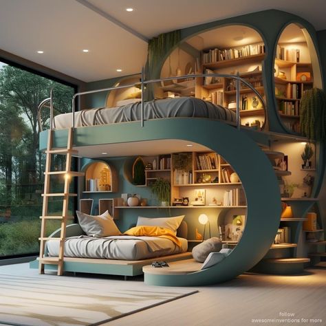 glowtinggg Unique Bed Design, Casa Fantasy, Amazing Bedroom Designs, Cool Room Designs, Interior Design Minimalist, Tub Tile, Unique House Design, Dream House Rooms, Cozy Room Decor