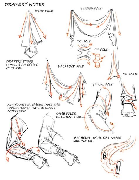 Digital Painting Tutorials, Drapery Drawing, Clothes Tutorial, Fabric Drawing, Wrinkled Clothes, Ideas Drawing, Seni Cat Air, Drawing Clothes, Drawing Skills