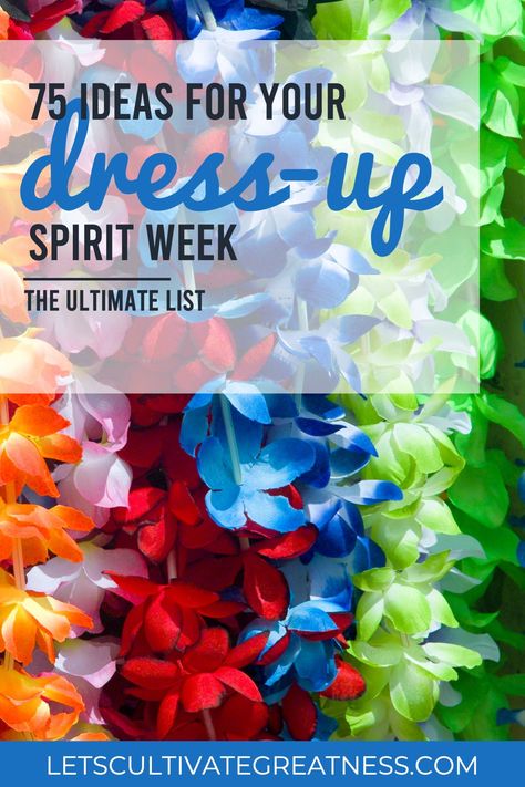 School Theme Days Dress Up, Spirit Week Work Ideas, Pride Spirit Week Ideas, Dress Up Days For Elementary School, Spirit Week Ideas For Adults, Office Spirit Day Ideas, Spirt Week Ideas For Work, End Of The Year Spirit Week, Elementary Dress Up Days