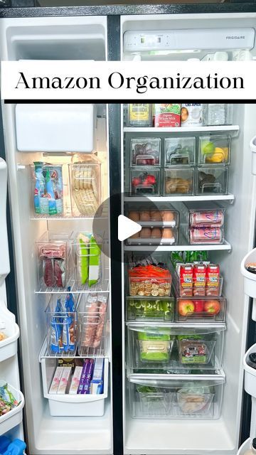 Micah Enriquez on Instagram: "The truth is.. I’ve hated this fridge for the 7 years since we’ve had this house 🥲. Side-by-side fridges are my least favorite fridge layout, because both the freezer and the fridge compartments are extremely narrow, yet deep. Thus, everything gets lost in the Narnia depths in the back of the fridge. 😭 Because of my hatred for this fridge, I refused to buy the nicer organizers which would (and have) ultimately made my life easier. I probably would have saved a ton of money because food always got lost and went bad. Recently, I decided to change my outlook, because this fridge has been good to us and she still (mostly) works fine. I measured all of the areas meticulously and even made a written diagram of how I would store everything. Then I set out to fin Lg Side By Side Fridge Organization, Narrow Fridge Organization, Side By Side Fridge Organization Ideas, Organize Side By Side Refrigerator, Samsung Bespoke Fridge Organization, Side By Side Refrigerator Organization, Double Door Fridge Organization, Fridge Layout, French Door Fridge Organization