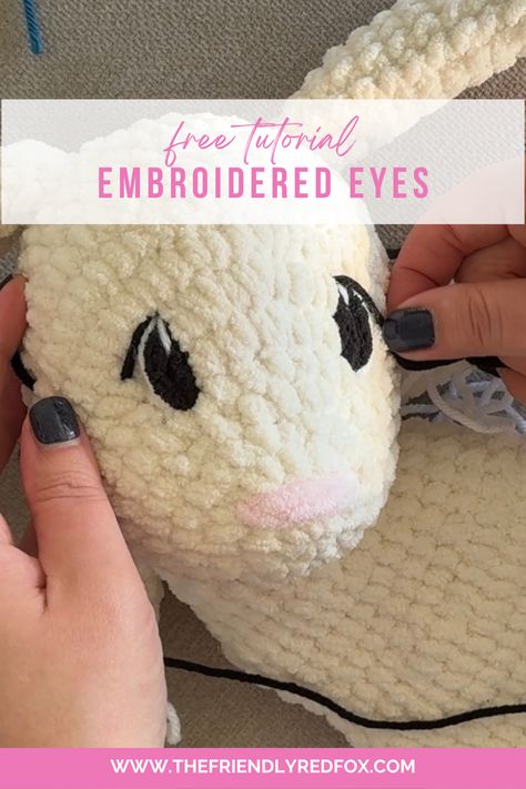 Want to make your crochet creations safer for babies and toddlers? I have a whole series of posts on how to embroider eyes on amigurumi and make you crochet baby-proof! Learn how to make expressive eyes and give your creations more personality, all while making it safe for everyone! Stitching Eyes On Crochet, Amigurumi Patterns, How To Crochet Eyes For Amigurumi, Crochet Bunny Eyes Free Pattern, Embroidered Stuffed Animal Eyes, How To Embroider Amigurumi Eyes, Eyes For Crocheted Animals, Crochet Embroidered Eyes, Embroidery On Amigurumi