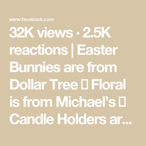 32K views · 2.5K reactions | Easter Bunnies are from Dollar Tree 🐰 Floral is from Michael’s 🌸 Candle Holders are from At Home. #easterbunny #easter #easter2024 #fyp #fypシviral #foryourpage | Laura Jeanne | Charlie Peacock · Carousel Candle Holders, Easter Crafts, Easter Bunnies, Easter Decor, Dollar Tree, Carousel, Easter Bunny, Flower Arrangements, At Home