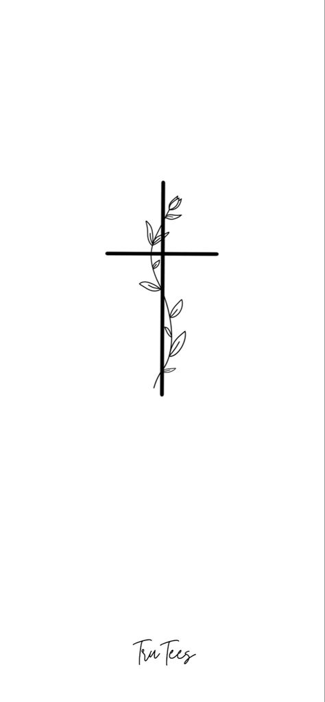 Cross With Leaves Tattoo, Cute Small Christian Tattoos For Women, Small Tattoos Forearm Women, Cross With Olive Branch Tattoo, Cross Vine Tattoo, Tattoo Ideas For God, Simple Faith Tattoos, Dainty Faith Based Tattoos, Christian Tiny Tattoos