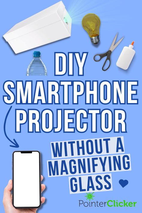 DIY smartphone projector without a magnifying glass Homemade Projector Screen, Make A Projector Diy, How To Use Your Phone As A Projector, Diy Tracing Projector, Diy Phone Projector How To Make, How To Make A Magnifying Glass Diy, How To Make Your Own Projector, Diy Magnifying Glass How To Make, Phone Projector Diy