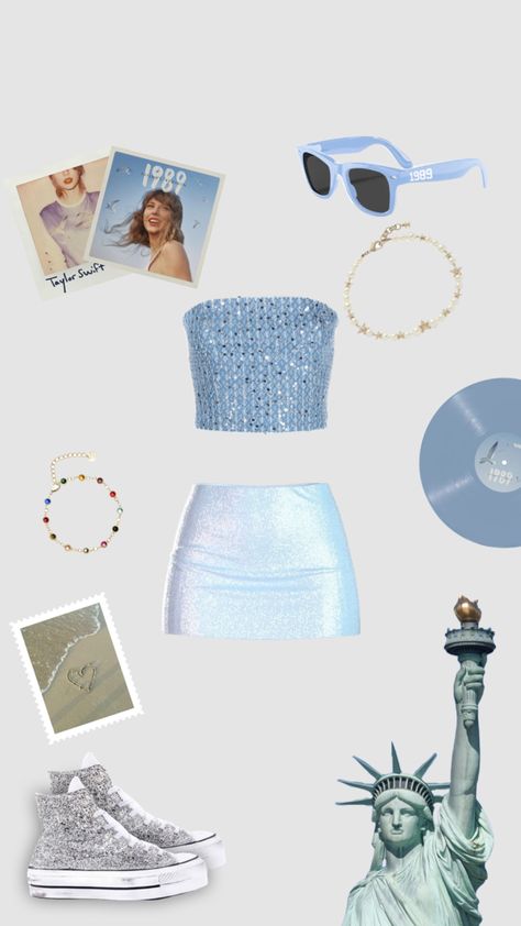 1989 tv 🩵🗽🌃🌊🏝️ #outfitinspo #aesthetic #taylorswift #taylorsversion #taylornation Taylor Swift Style 1989, Taylor Swift 1989 Tour Outfits, Taylor Swift 1989 Tour, 1989 Taylor Swift, Aesthetic Era, 1989 Tv, 1989 Tour, Taylor Swift Outfits, Taylor Swift 1989