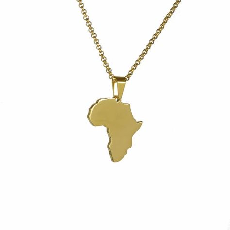 Africa Gold Necklace, Africa Necklace Gold, Africa Symbol, Nefertiti Necklace, Africa Pendant, African Gold, Africa Necklace, Africa Earrings, African Inspired Decor