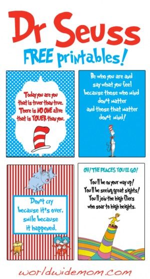 Dr Seuss Day – celebrate with free printable Wall Art! Organisation, Humour, Dr Seuss Printables Free, Dr Seuss Classroom, Free Printables For Kids, Dr Seuss Activities, Decorations Classroom, Seuss Classroom, Seuss Crafts