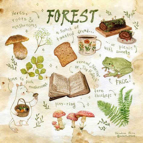 Coffee Paper, Cottagecore Art, Forest Cabin, Witch Aesthetic, Illustrators On Instagram, Green Witch, Nature Journal, 1 Or 2, Art Plastique