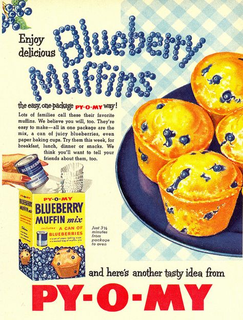 Remember the horse of the same name from "The Sopranos?" Essen, Blueberry Chocolate Chip Muffins, Plain Muffins, Blueberry Muffin Mix, Vintage Food Posters, Chocolate Blueberry, Blueberry Chocolate, Desain Quilling, Retro Food