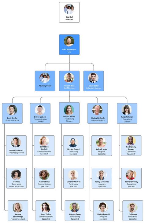 An organizational chart is a visual chart that represents the structure of a company. It highlights how teams and departments are organized, the reporting relationships across the organization, and every individual's role and responsibilities. The below org chart is designed in EdrawMax as the free org chart maker has tons of templates and symbols that let you design the chart as per your business profile. Organisation, Business Organizational Structure, Organisation Chart, Organizational Chart Design, Company Structure, Corporate Governance, Company Profile Design, Organization Chart, Org Chart