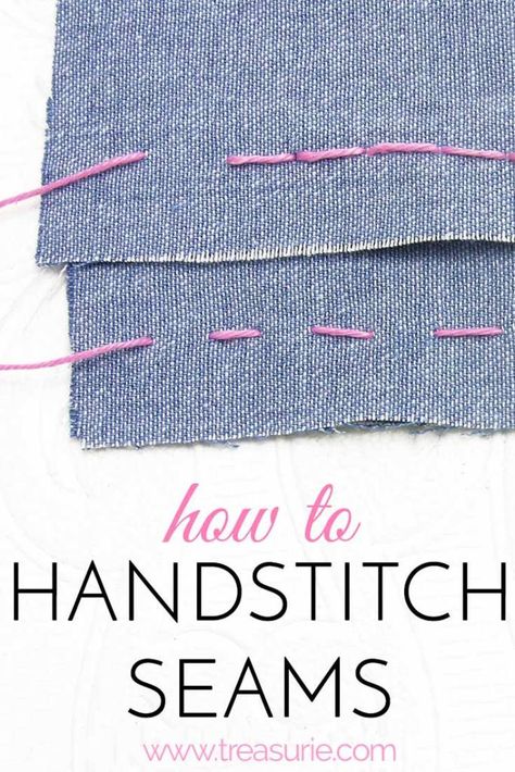 How To Sew A Seam By Hand, How To Hand Sew A Seam, How To Hand Sew For Beginners, How To Hand Sew, Sewing Stitches By Hand, Sewing Knits, Thrift Style, Sewing Tshirt, Hand Stitching Techniques
